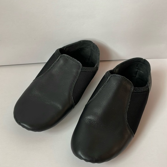 Toddler faux leather black jazz shoes slip on stretch size 12 toddler - Picture 3 of 6